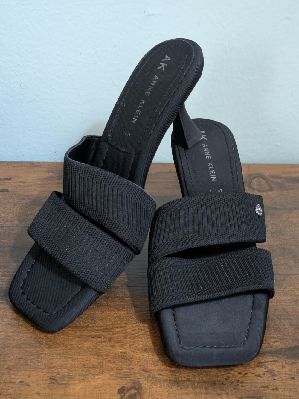 Anne Klein Men Shoes Black Slide Sandals